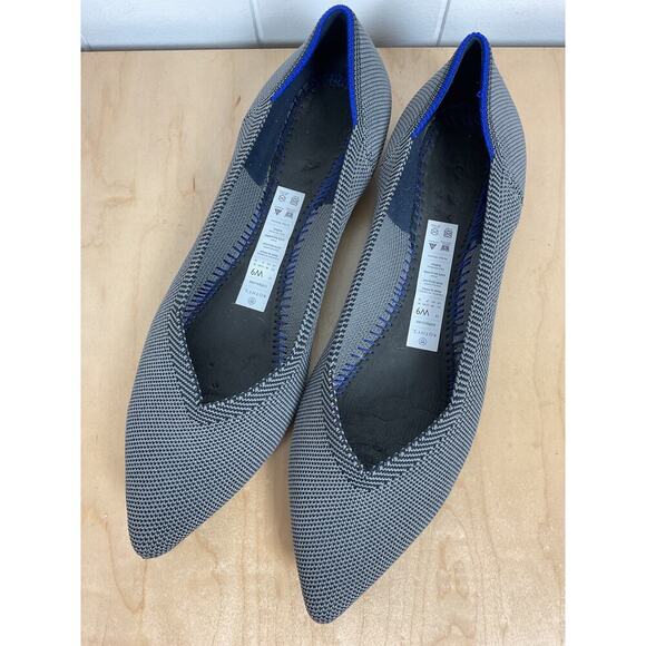 Rothy's‎ The Point Womens V Shape Gray Tweed Ballet Flats Missing Insole Size 9 - Picture 3 of 6